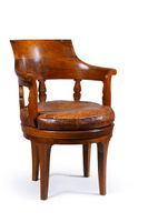 Fauteuil de bureau en acajou et placage d’acajou sculpté et …
