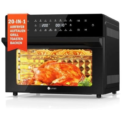 une photo d'un four à micro-ondes noir contenant des aliments
