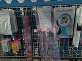 a rack with various items on it in a store