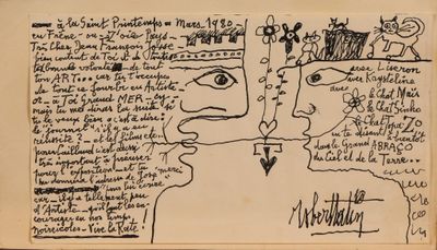 an image of a drawing of a man ' s face and a drawing of a woman ' s face