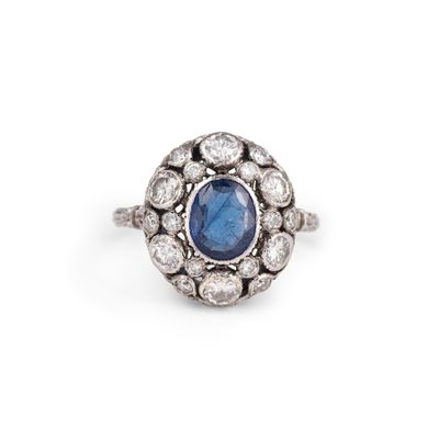 a sapphire and diamond cluster ring