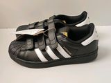 adidas superstar infant black and white leather shoes