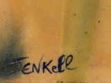 a painting of a banana with a black writing on it