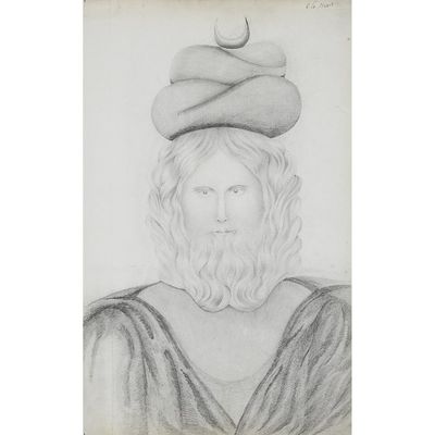 an image of a drawing of a man with a hat on his head