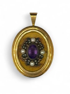 Broche pendentif en or jaune 18K (750) appliqué d'un élément…