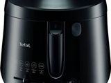 the tefal air fryer is black and has a timer on it