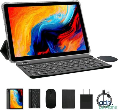 an image of a laptop with a keyboard and mouse next to it