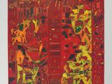 an image of a painting of people in a red room