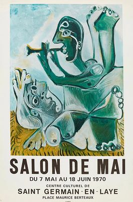 tableau représentant une femme allongée par terre avec un chat