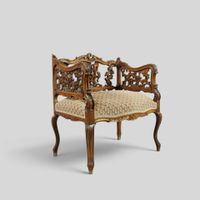 Fauteuil ou petite banquette en bois à décor ajouré et sculp… (photo 4)
