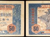 deux anciens billets de banque sur lesquels figurent les portraits d'un homme et d'une femme