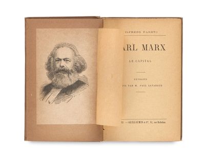 an old book with a picture of a man with a beard