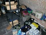 a picture of a room with a lot of stuff on the floor