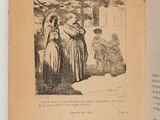 an old book with a picture of a woman and a child