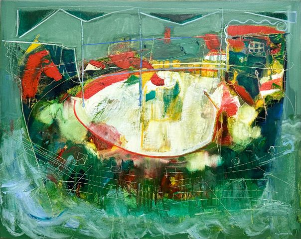 Maurice FANCIELLO « Composition ». Huile ou acrylique sur toile. 