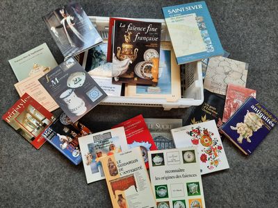 un grand nombre de livres posés sur le sol