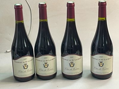 4 bouteilles Château DE ST LAURENT CÔTE DU VENTOUX 2007 Fami…