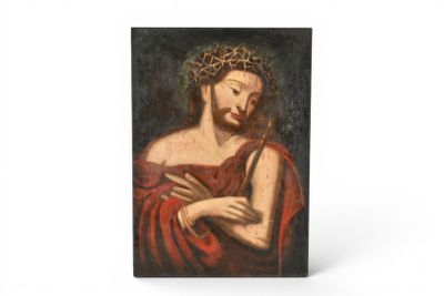 un tableau représentant Jésus avec une couronne d'épines sur la tête