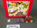 an image of a red box with a toy train on it