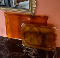 PETITE DESSERTE ROULANTE en plexiglas et dalle de verre mode… (photo 2)