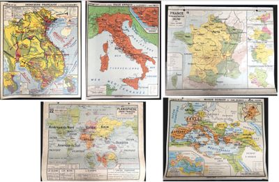 six maps of europe and the middle east are shown in four different frames