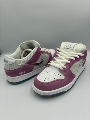 purple and white nike air force high top sneakers