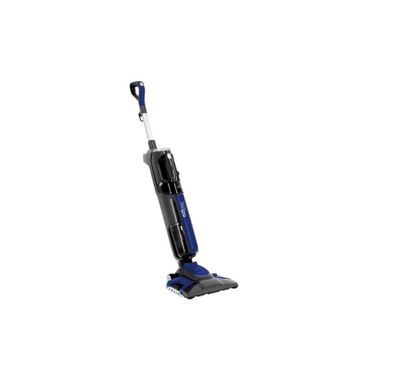 un aspirateur bleu et noir sur fond blanc
