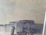 a picture of a painting of a boat in the water
