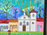 a picture of a painting on the wall of a house