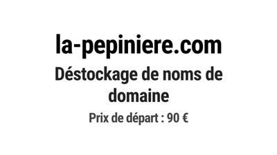 Nom de domaine la-pepiniere.com.