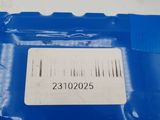a close up of a blue plastic container with a label on it