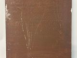painting of a brown square on a white surface with a white background