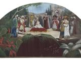an image of a painting of a group of people on a stage