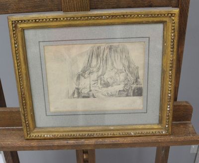 École française de la fin du XIXème siècle "L'étreinte", Gra…