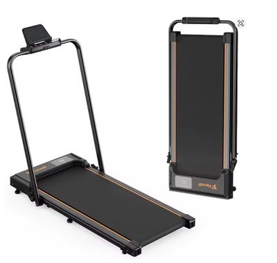 un tapis de course équipé d'un support pour téléphone sur le dessus