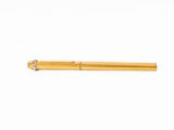 an image of a gold colored pen sitting on top of a white surface