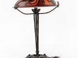 a lamp that is sitting on top of a table