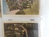 two pictures of horses and a man on a horse drawn carriage