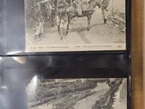 a picture of a horse drawn carriage on a refrigerator