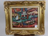 an image of a picture of a painting on a wooden stand