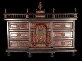 an image of a cabinet with many drawers and doors