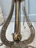 LUSTRE CAGE à six bras de lumière en bronze à motif de cols … (photo 3)