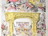 un vieux journal français avec un dessin humoristique représentant un homme et une femme dans une cheminée