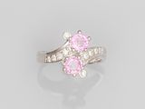 a pink sapphire and diamond ring