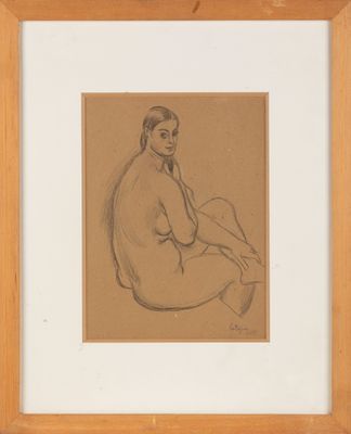 l'image d'un dessin représentant une femme assise sur une chaise