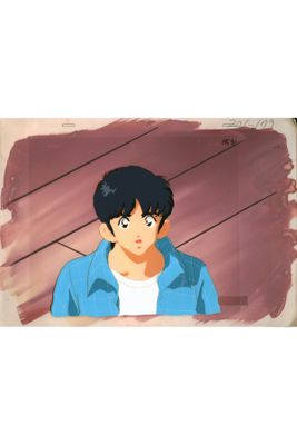a cartoon of a man in a blue shirt and white shirt