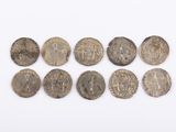 a group of six roman coins
