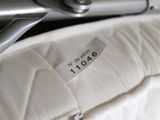 a close up of a mattress with a label on it