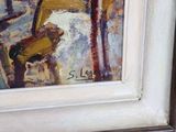 a picture of a painting of a man with a hat