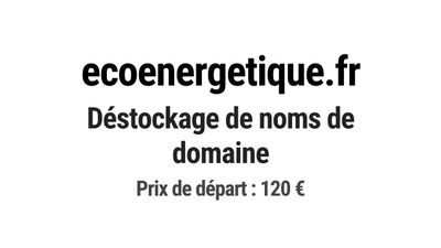 Nom de domaine ecoenergetique.fr.
